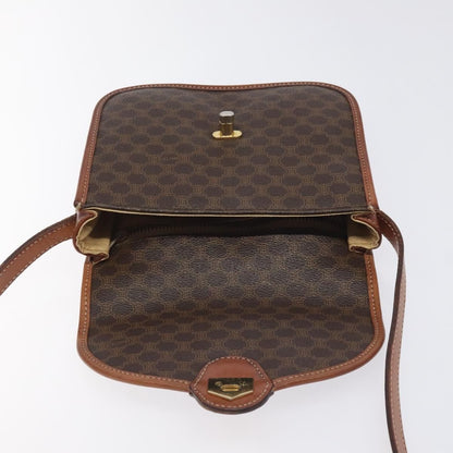 Celine Vintage Macadam Shoulder Bag Canvas and Leather, BROWN, CANVAS, Shoulder bag