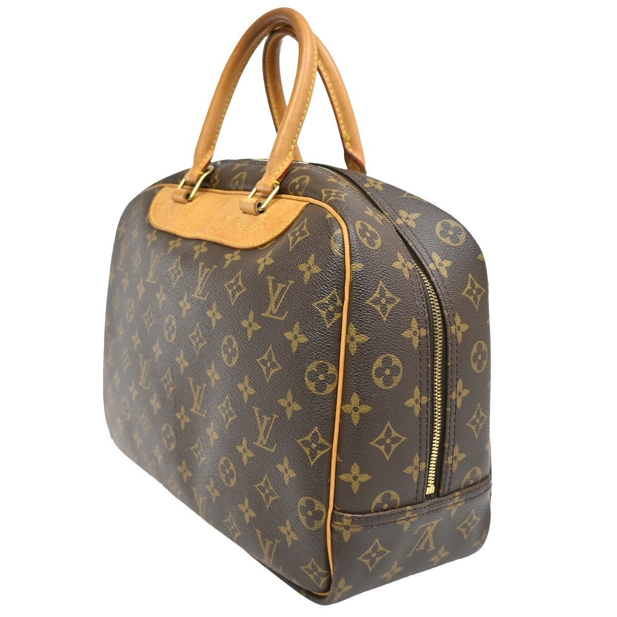 Louis Vuitton Deauville Handbag Monogram Canvas, BROWN, LEATHER, Handbag