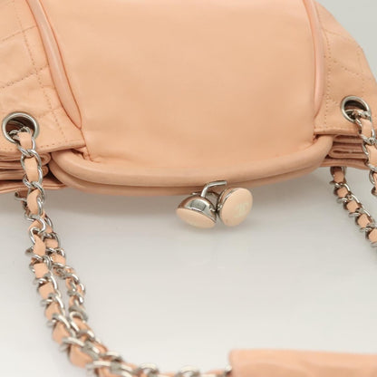 Chanel Kisslock Accordion Handbag Leather, PINK, LEATHER, Shoulder bag