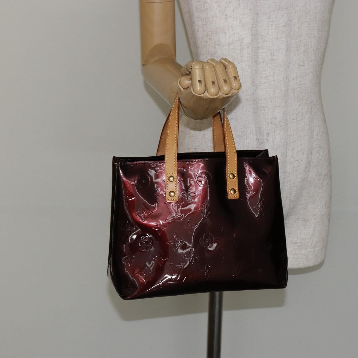 Louis Vuitton Reade Handbag Monogram Vernis, BURGUNDY, PATENT_LEATHER, Handbag
