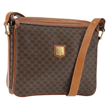 Celine Macadam Shoulder Bag PVC Leather, BROWN, CANVAS, Shoulder bag