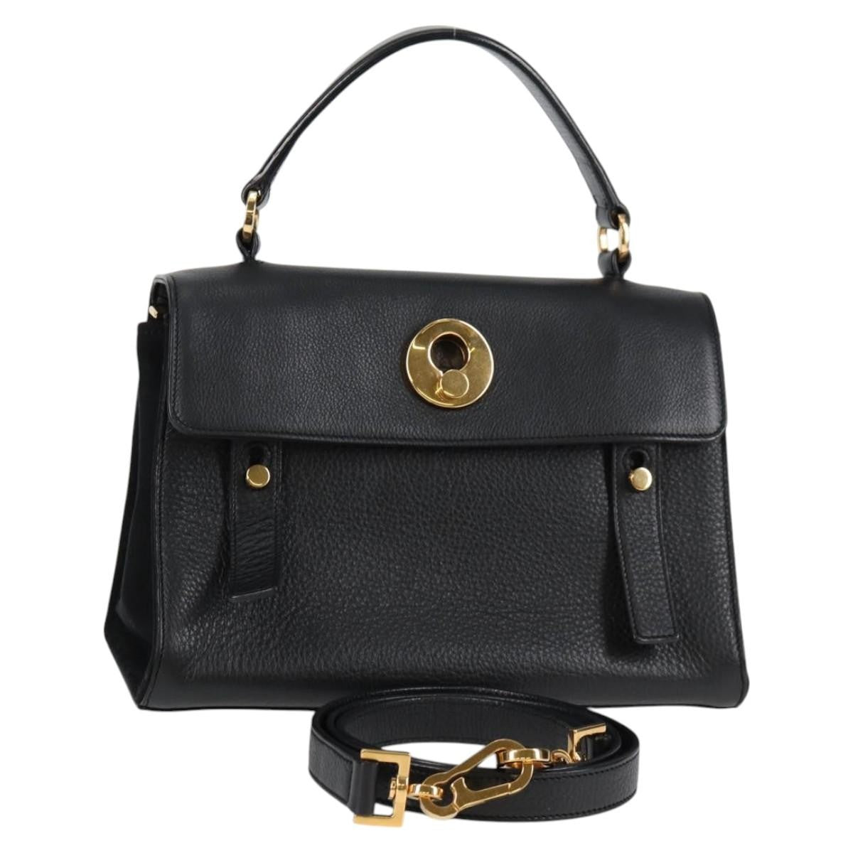 Saint Laurent Muse Two Bag Leather, BLACK, LEATHER, Handbag