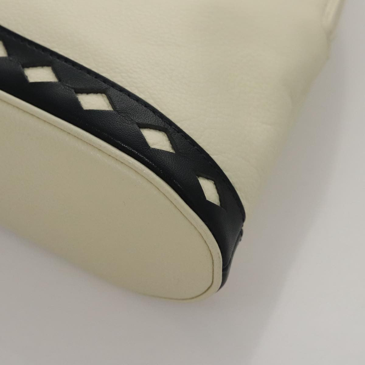 Saint Laurent Vintage Handbag Leather, WHITE, LEATHER, Handbag