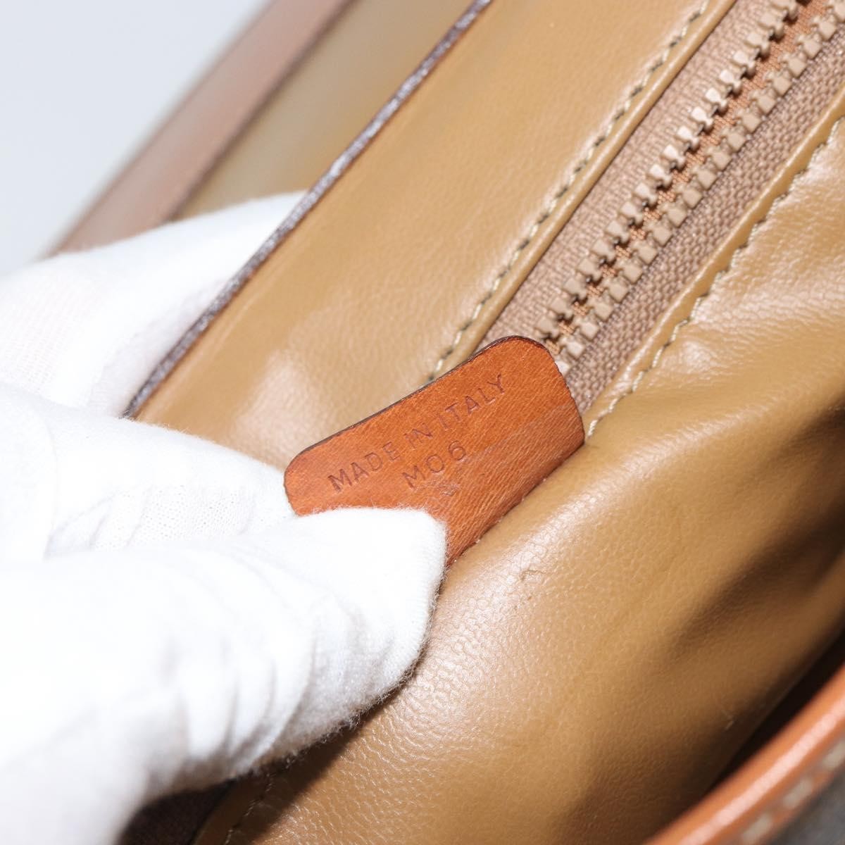 Celine Vintage Macadam Shoulder Bag Canvas and Leather, BROWN, CANVAS, Shoulder bag