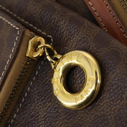 Celine Vintage Macadam Backpack Canvas and Leather, BROWN, CANVAS, Backpack