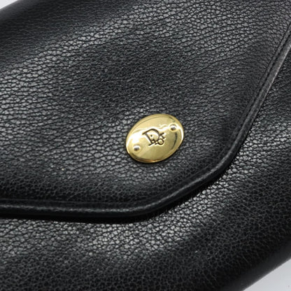Christian Dior Vintage Chain Flap Shoulder Bag Leather, BLACK, LEATHER, Shoulder bag