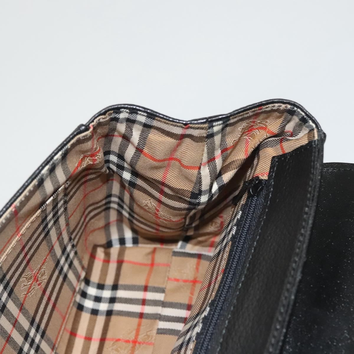 Burberry Vintage Handbag Leather, BLACK, LEATHER, Handbag