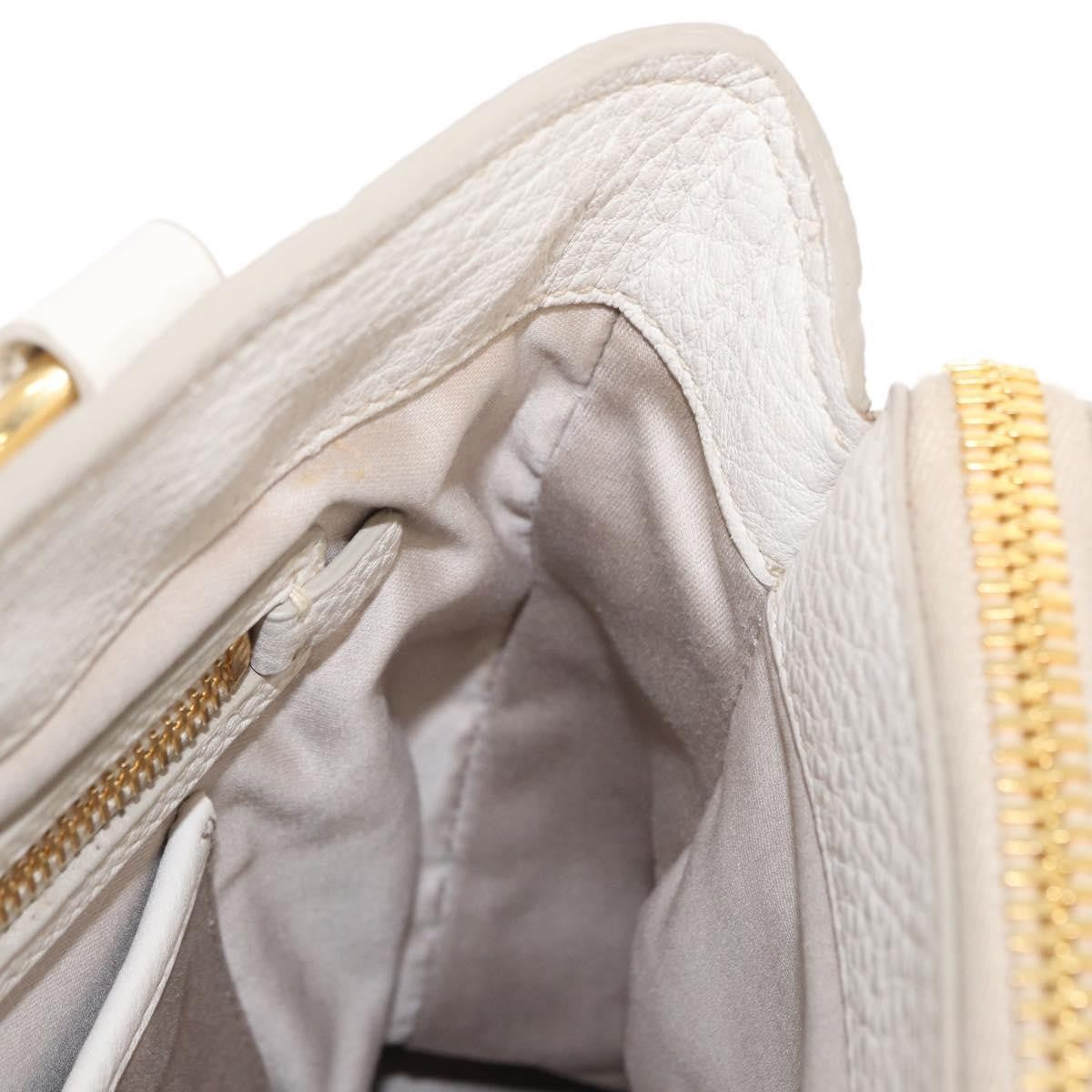 Miu Miu Phenix Convertible Tote Leather, WHITE, LEATHER, Handbag