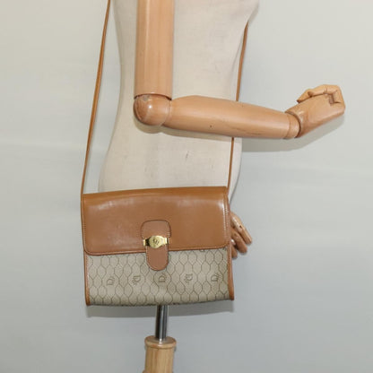 Christian Dior Vintage Honeycomb Flap Crossbody Bag Canvas and Leather, BEIGE, CANVAS, Crossbody bag