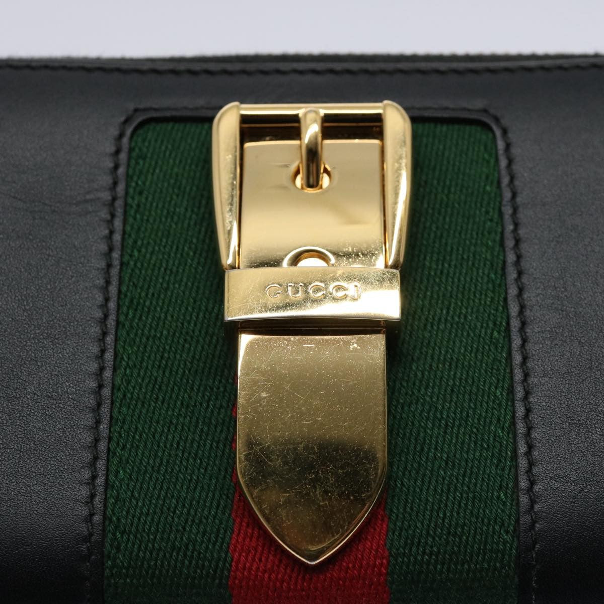 Gucci Sylvie Continental Wallet Leather, BLACK, LEATHER, Wallets