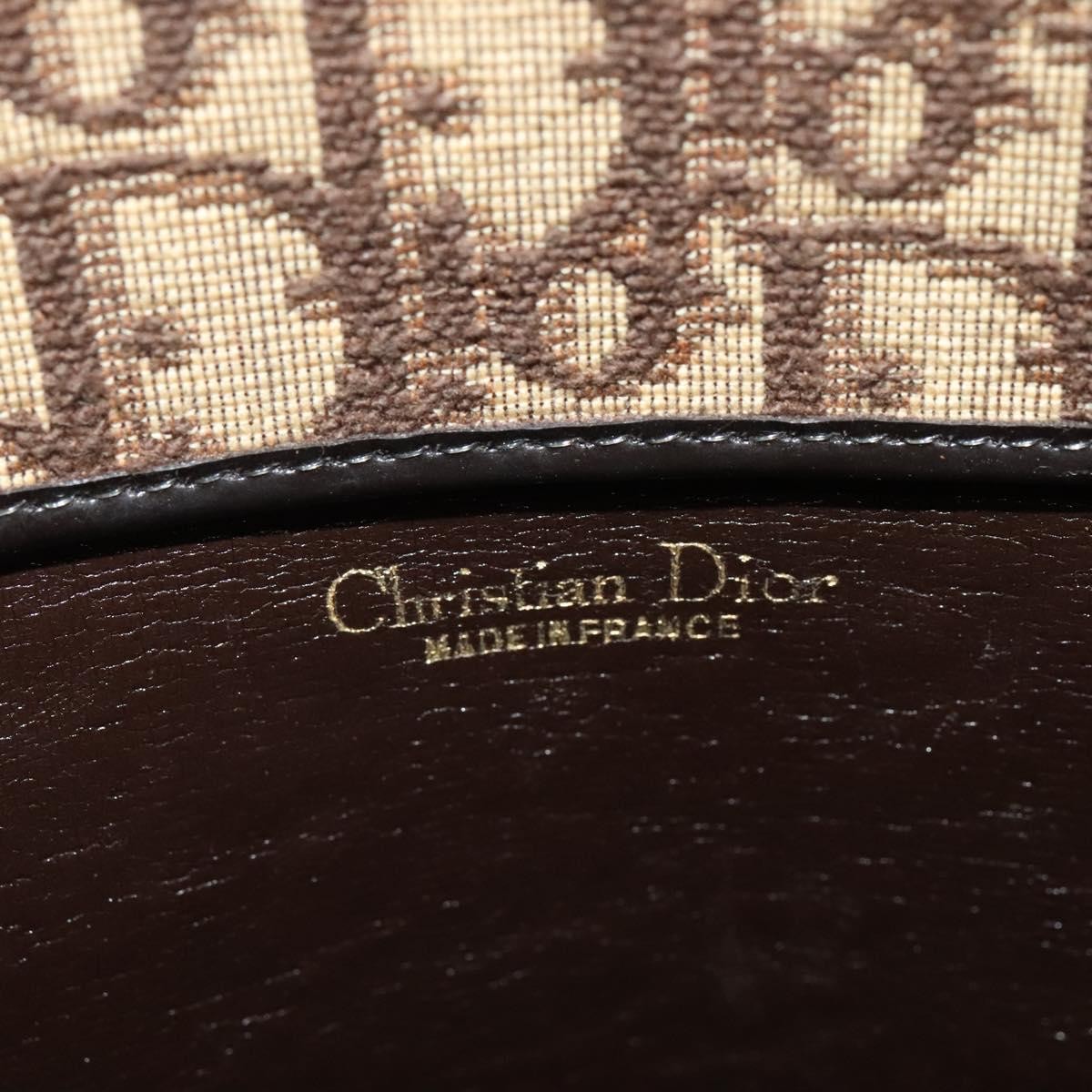 Christian Dior Vintage Trotter Handbag Canvas, BROWN, CANVAS, Handbag