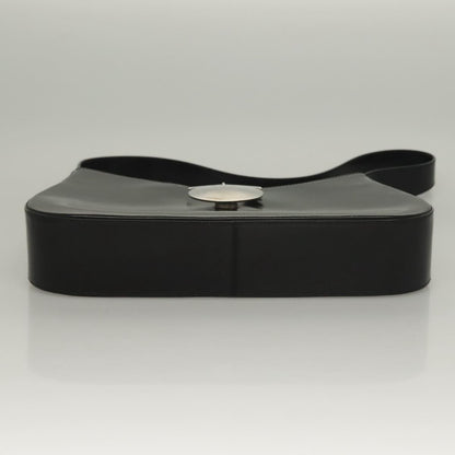 Salvatore Ferragamo Gancini Shoulder Bag Leather, BLACK, LEATHER, Shoulder bag