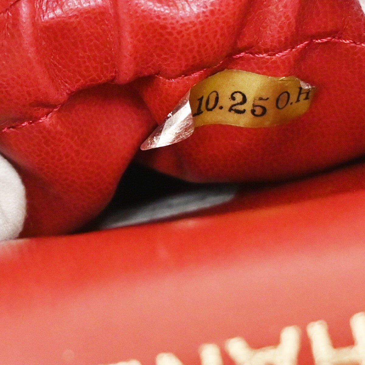 Chanel Vintage Timeless Cosmetic Case Caviar, RED, LEATHER, Handbag