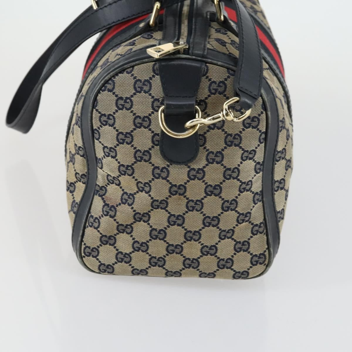 Gucci Vintage Web Boston Bag GG Canvas, NAVY, CANVAS, Handbag