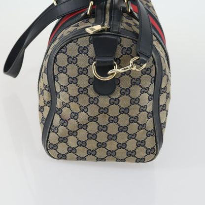 Gucci Vintage Web Boston Bag GG Canvas, NAVY, CANVAS, Handbag