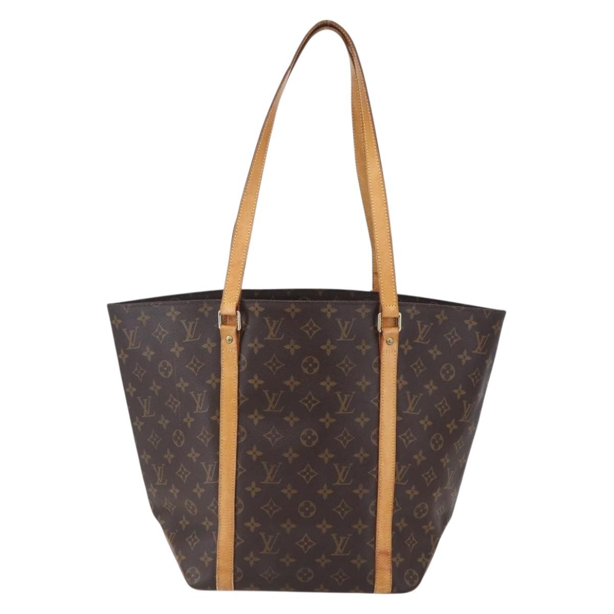 Louis Vuitton Shopping Sac Handbag Monogram Canvas, BROWN, CANVAS, Tote bag