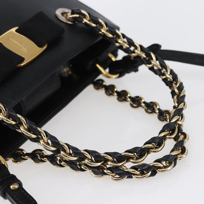 Salvatore Ferragamo Vala Shoulder Bag Leather, BLACK, LEATHER, Shoulder bag