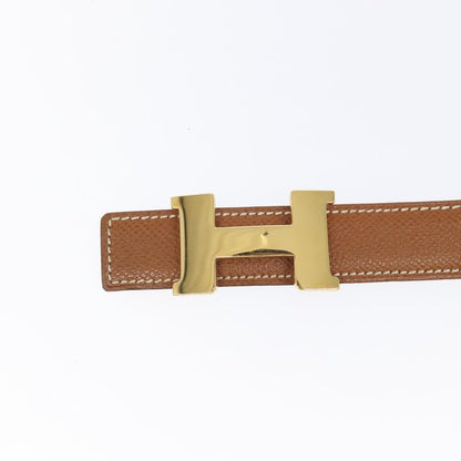 Hermes Constance Belt Leather, BROWN, LEATHER, Belts