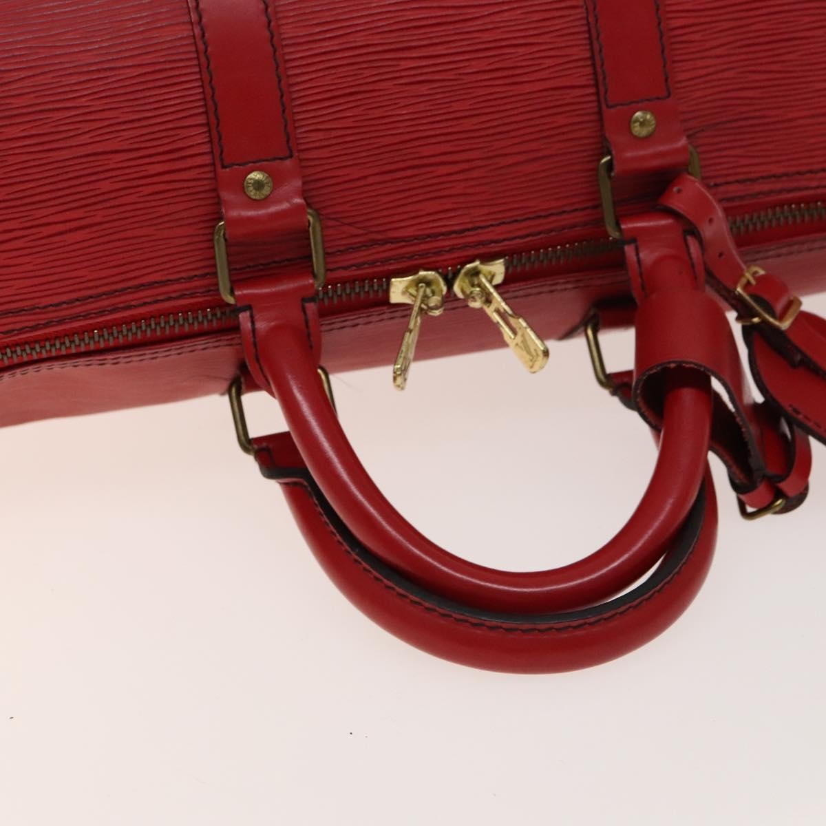 Louis Vuitton Keepall Bag Epi Leather, RED, LEATHER, Travel bag