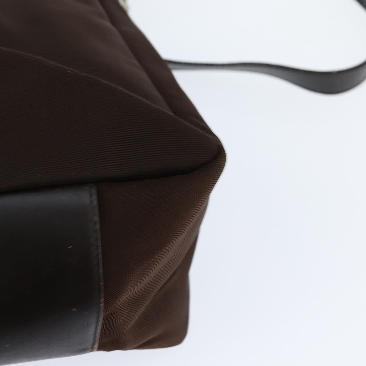 Gucci Vintage Bamboo Handle Bag Nylon, BROWN, NYLON, Handbag