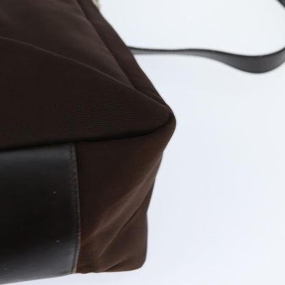 Gucci Vintage Bamboo Handle Bag Nylon, BROWN, NYLON, Handbag