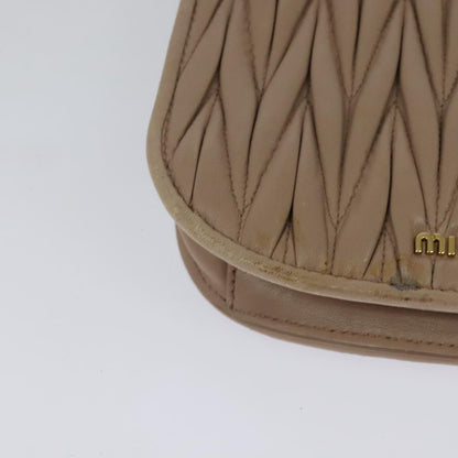 Miu Miu Chain Flap Crossbody Bag Matelasse Leather, BEIGE, LEATHER, Crossbody bag