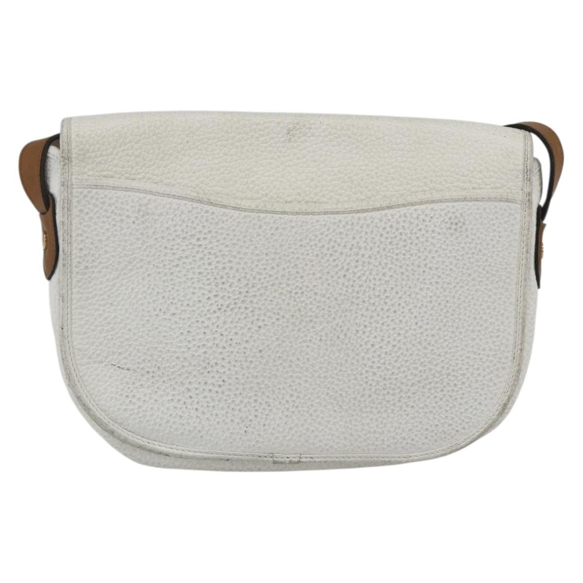 Christian Dior Vintage Shoulder Bag Leather, WHITE, LEATHER, Shoulder bag