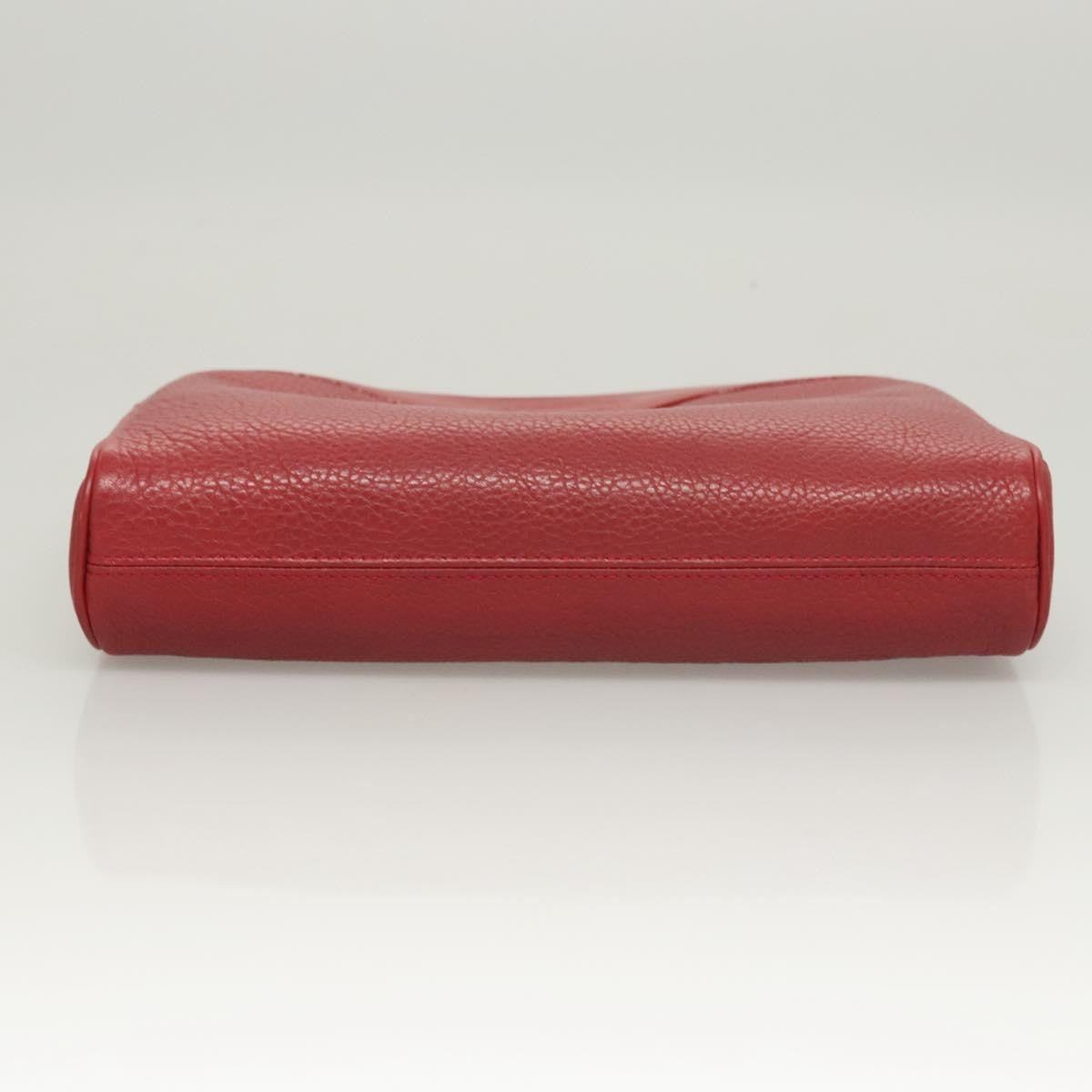 Burberry Logo Zip Around Pouch Leather, RED, LEATHER, Clutche & pouche