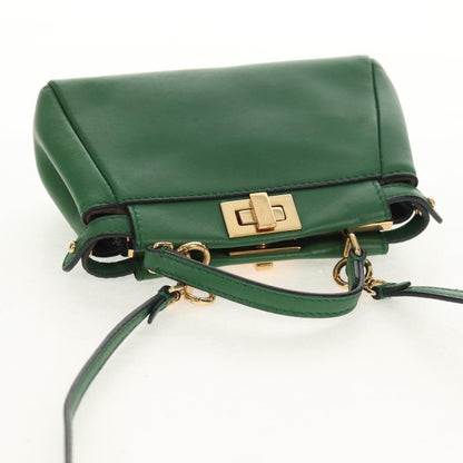 Fendi Peekaboo Bag Leather, GREEN, LEATHER, Handbag