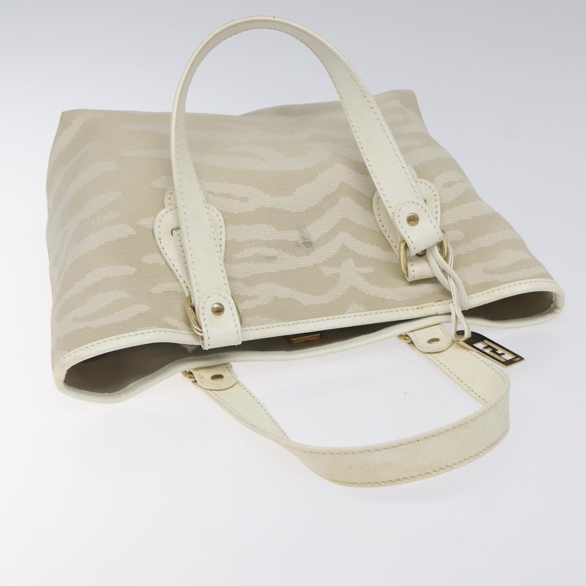 Fendi Vintage Tiger Tote Canvas, WHITE, CANVAS, Tote bag