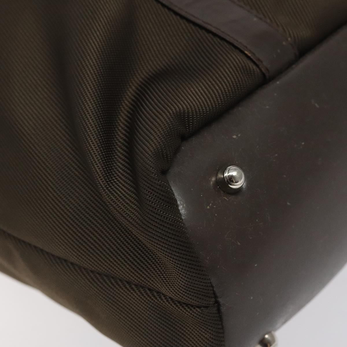 Gucci Vintage Bamboo Handle Tote Nylon, BROWN, NYLON, Tote bag