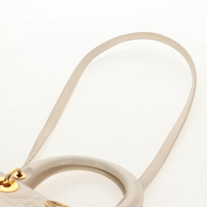 Christian Dior Vintage Lady Dior Bag Cannage, WHITE, LEATHER, Handbag