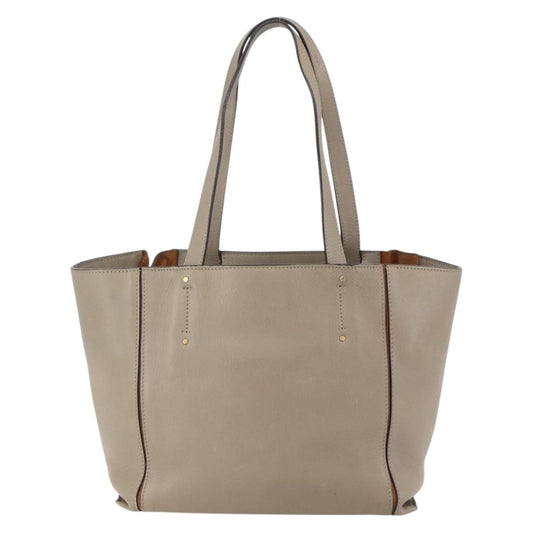 Chloe Milo Shopping Tote Leather, BEIGE, LEATHER, Tote bag