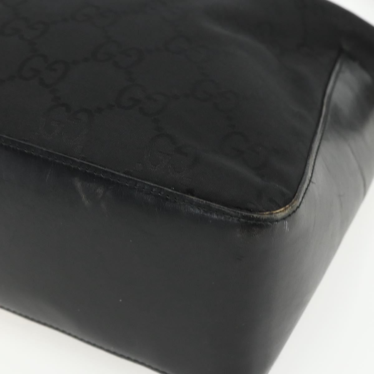 Gucci Vintage Zip Hobo GG Canvas and Leather, BLACK, CANVAS, Shoulder bag