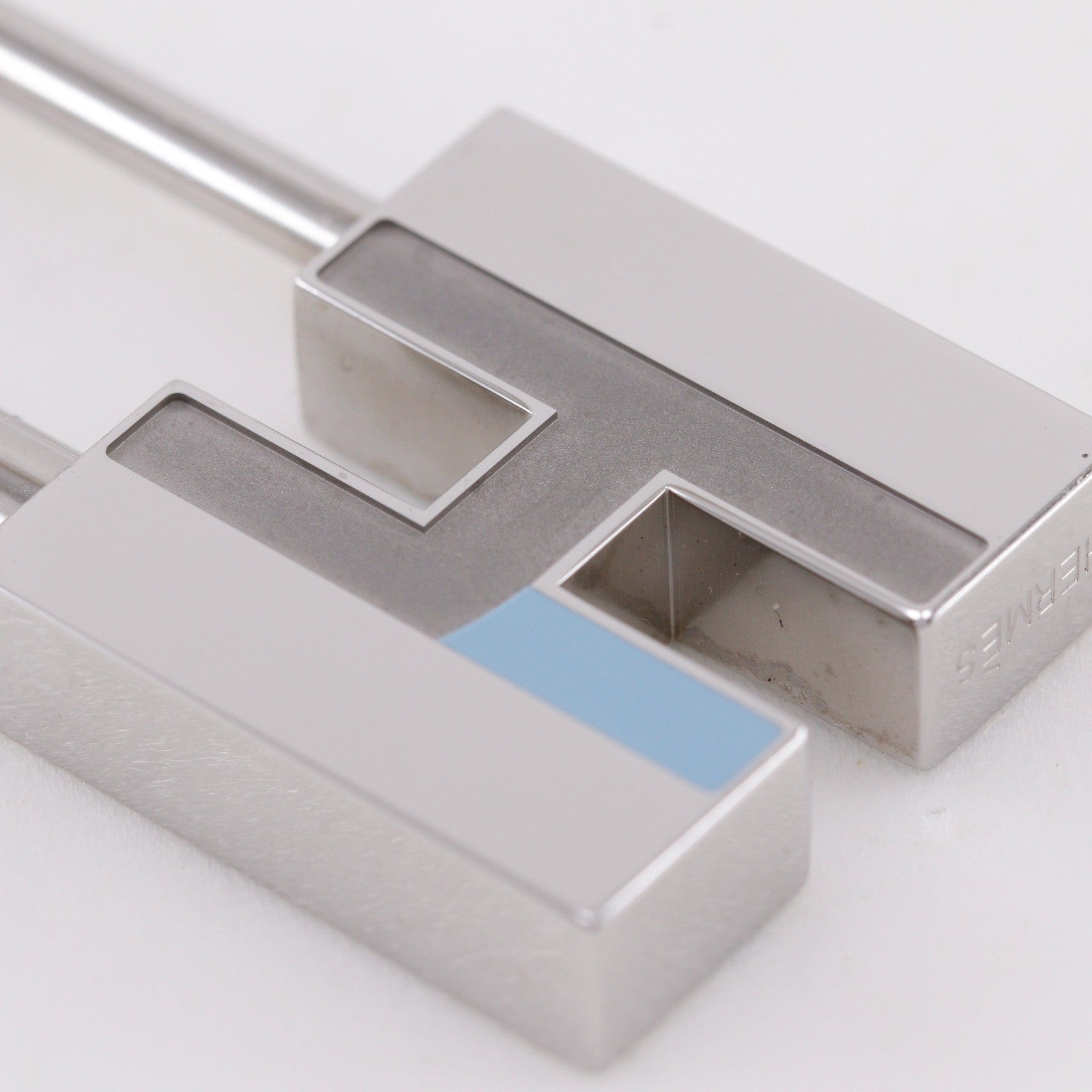 Hermes Cadena Keyring Metal, Silver, Metal, Charm