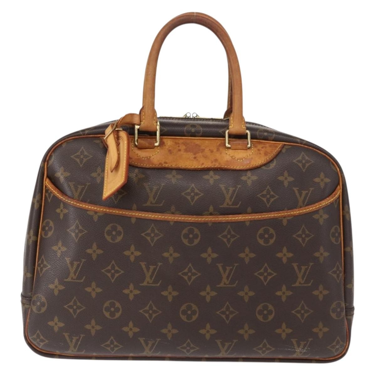 Louis Vuitton Deauville Handbag Monogram Canvas, BROWN, CANVAS, Handbag