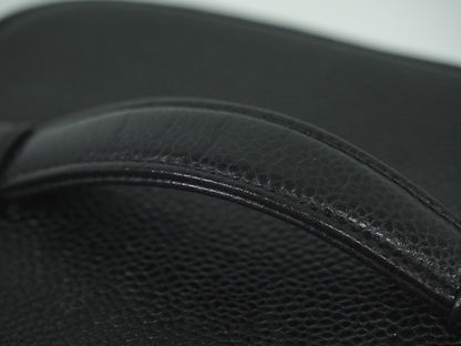 Chanel Vanity pouch Leather, BLACK, LEATHER, Toiletry Case