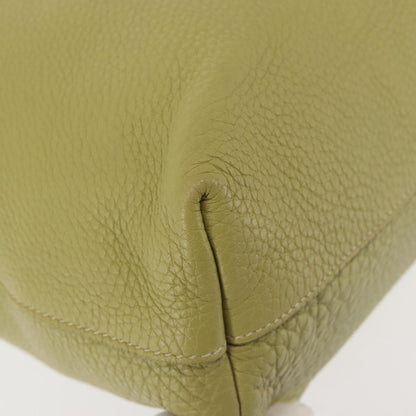 Prada Shopping Tote Vitello Daino, GREEN, LEATHER, Tote bag