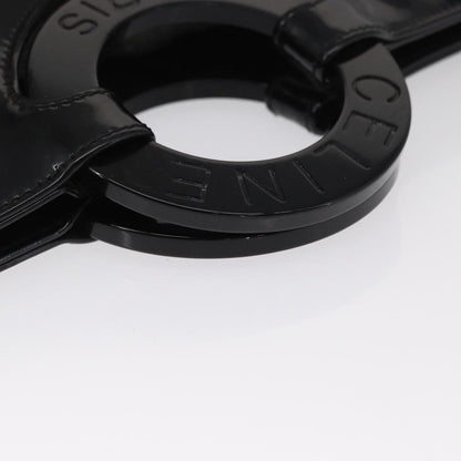 Celine Circle Logo Handbag Patent Leather, BLACK, PATENT_LEATHER, Handbag