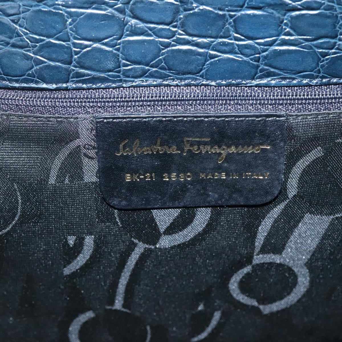 Salvatore Ferragamo Vara shoulder Bag Leather, NAVY, LEATHER, Shoulder bag