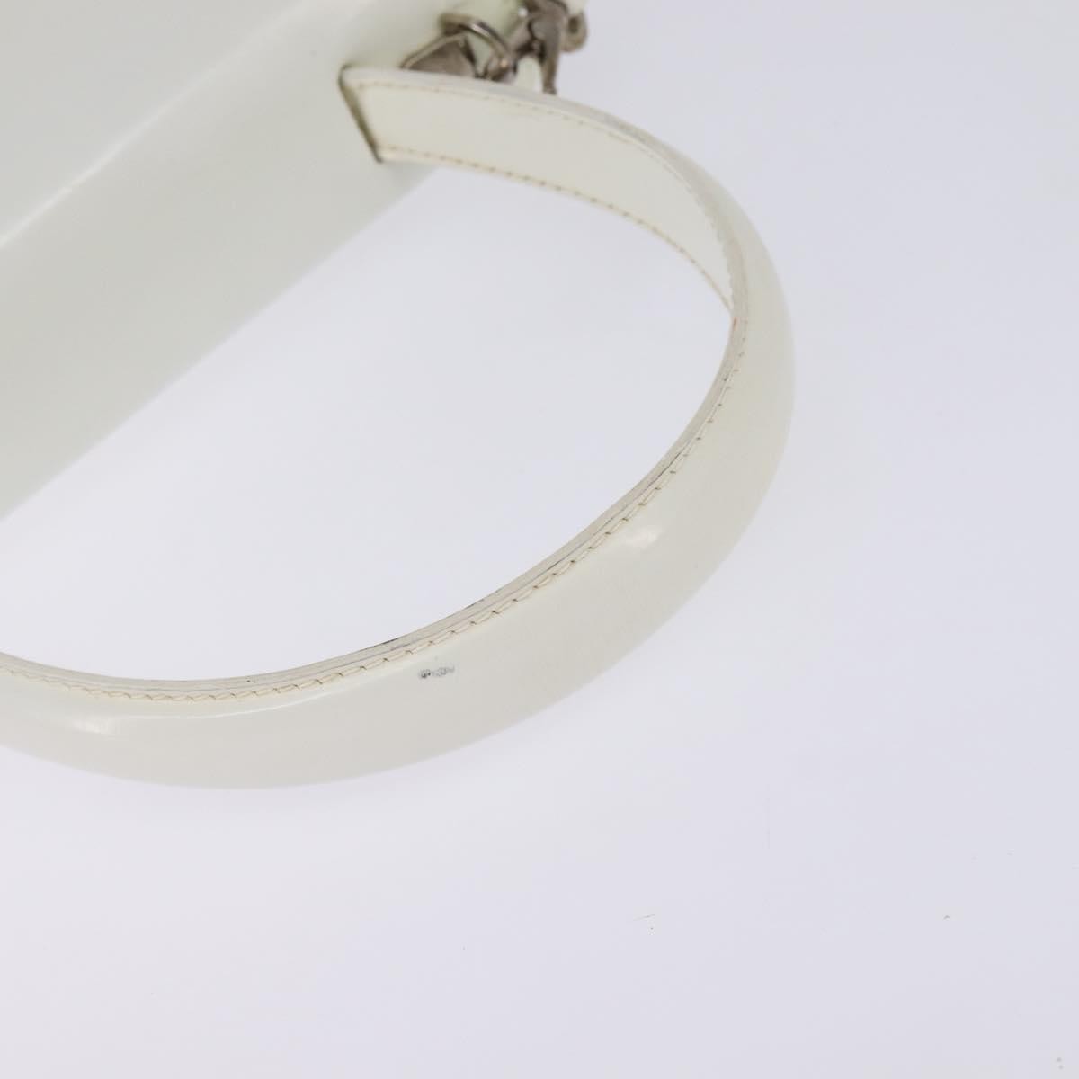 Salvatore Ferragamo Gancini handbag Patent leather, WHITE, PATENT_LEATHER, Handbag