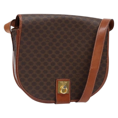 Celine Macadam Shoulder Bag PVC Leather, BROWN, CANVAS, Shoulder bag