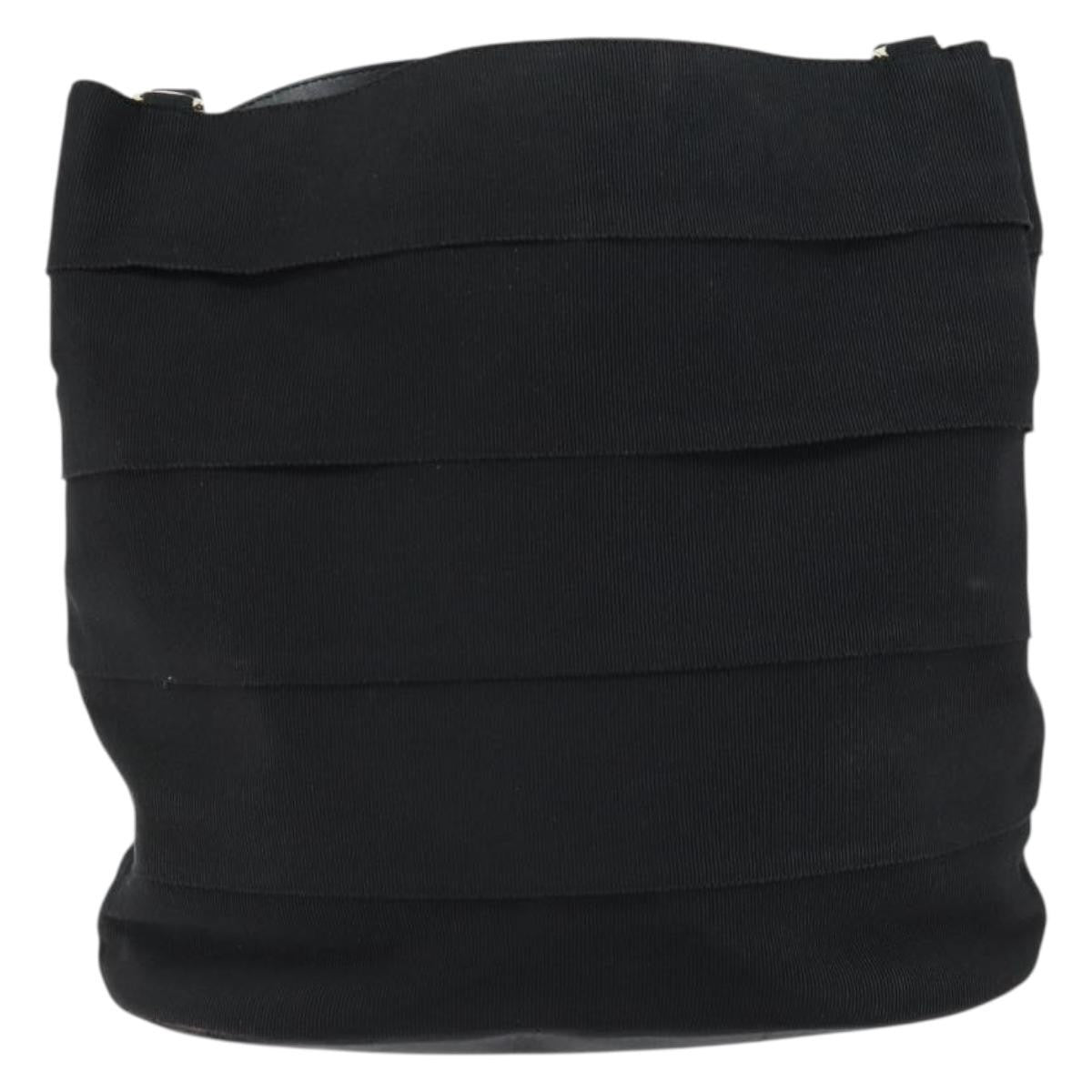 Salvatore Ferragamo Vala Shoulder Bag Canvas, BLACK, CANVAS, Shoulder bag