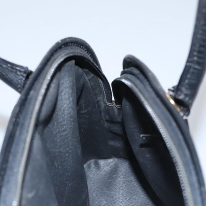 Celine Circle Logo Handbag Leather, BLACK, LEATHER, Handbag