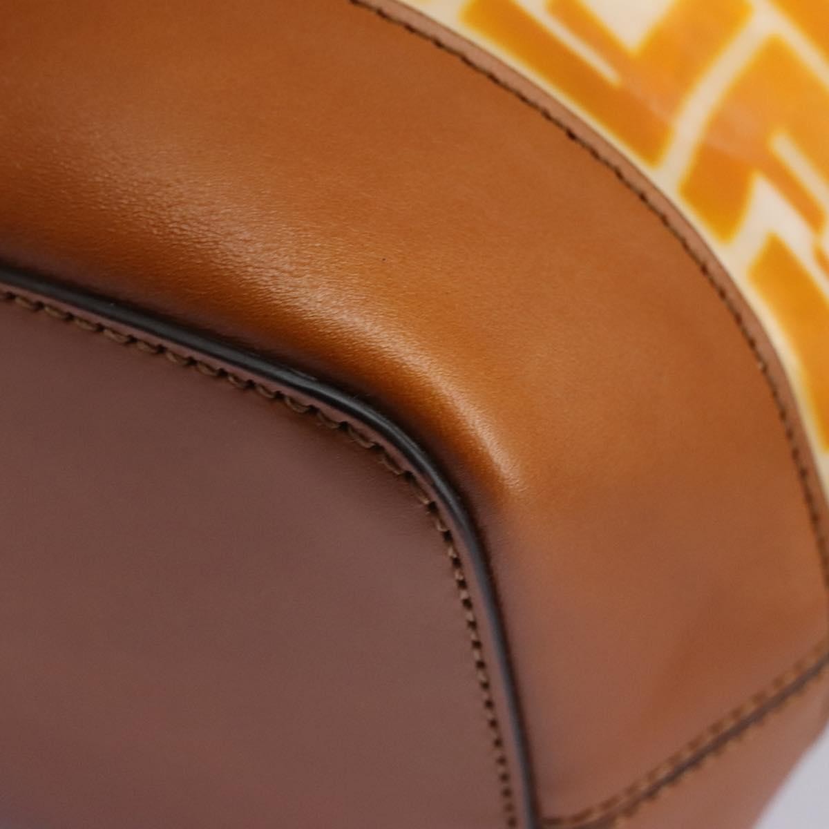 Fendi FF Logo Mon Tresor Bucket Bag Canvas, ORANGE, CANVAS, Shoulder bag