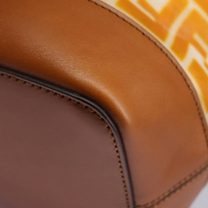 Fendi FF Logo Mon Tresor Bucket Bag Canvas, ORANGE, CANVAS, Shoulder bag