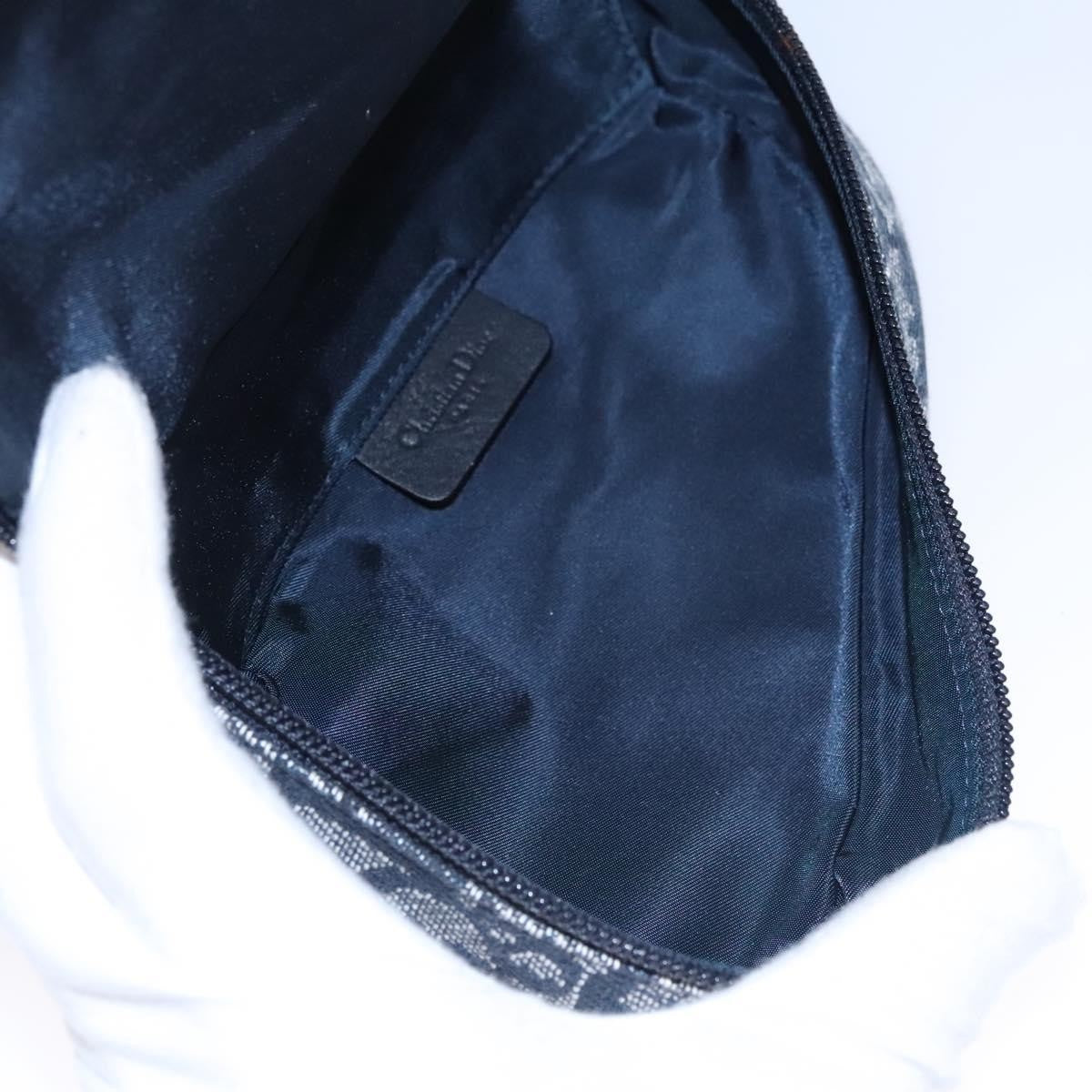 Christian Dior Vintage Saddle Coin Purse Diorissimo Canvas, NAVY, CANVAS, Wallets