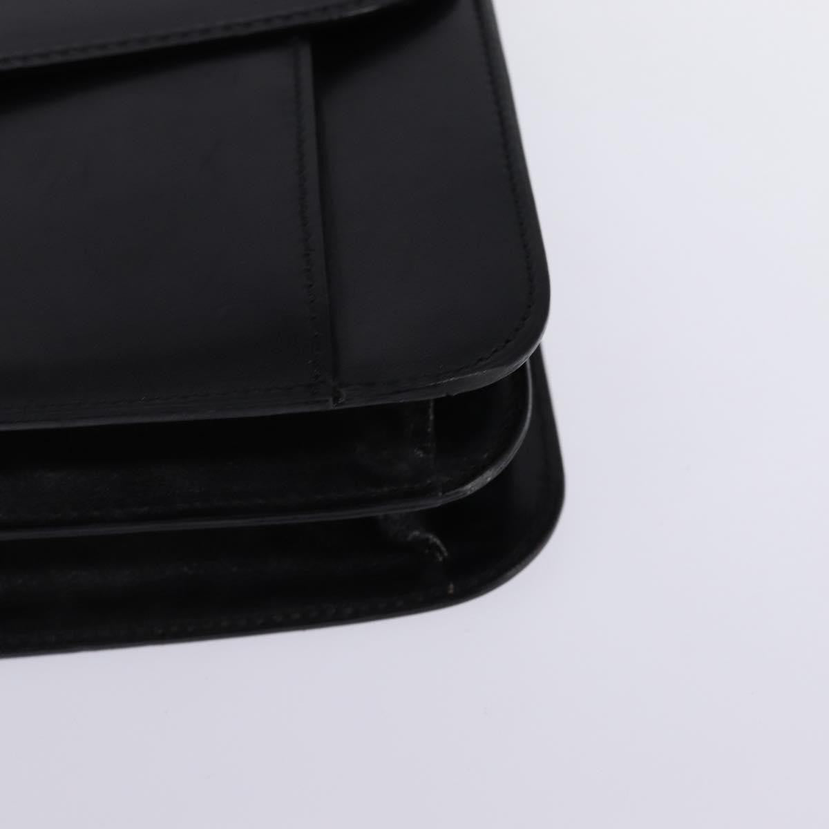 Celine Flap Shoulder Bag Leather, BLACK, LEATHER, Shoulder bag