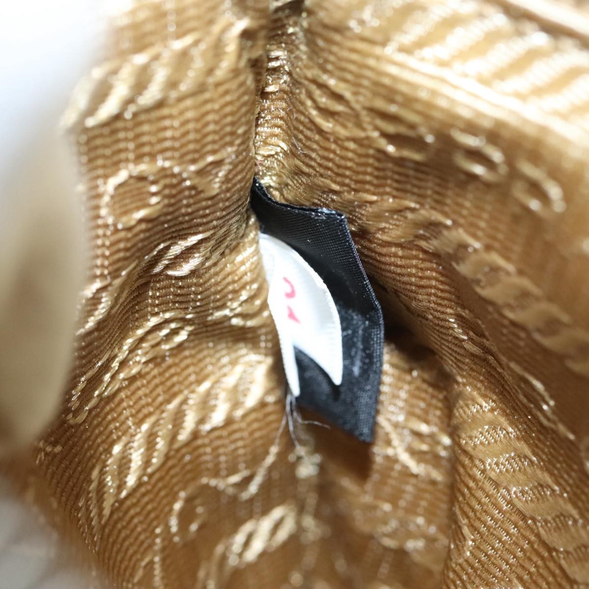 Prada Vintage Pouch Leather, GOLD, LEATHER, Clutche & pouche