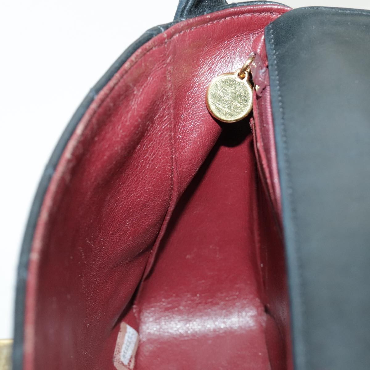 Chanel Vintage CC Pushlock Flap Bag Quilted Lambskin, BLACK, LEATHER, Shoulder bag